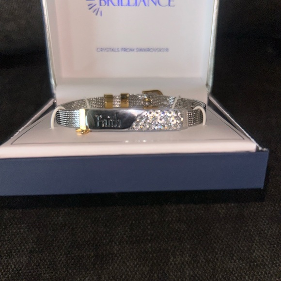 Silver and Gold Bracelet with Crystals - Picture 2 of 2